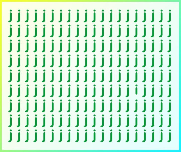 Brain Teaser: Spot the hidden I among Js in picture?
